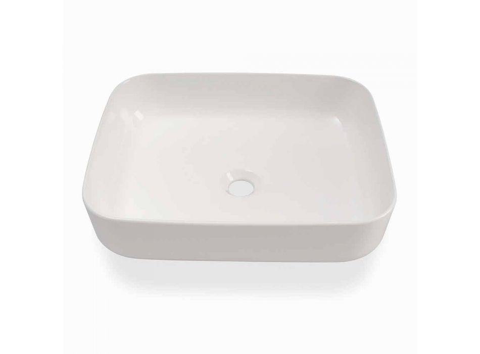 Modern Design Countertop Washbasin in White Ceramic Made in Italy - Turku Viadurini