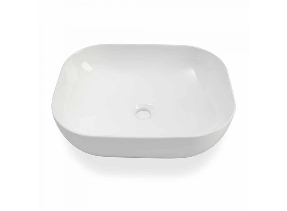 Modern Design Countertop Washbasin in White Ceramic Made in Italy - Turku Viadurini