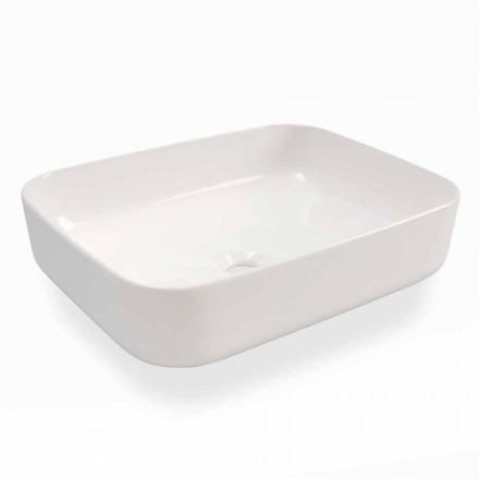 Modern Design Countertop Washbasin in White Ceramic Made in Italy - Turku Viadurini