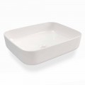 Modern Design Countertop Washbasin in White Ceramic Made in Italy - Turku