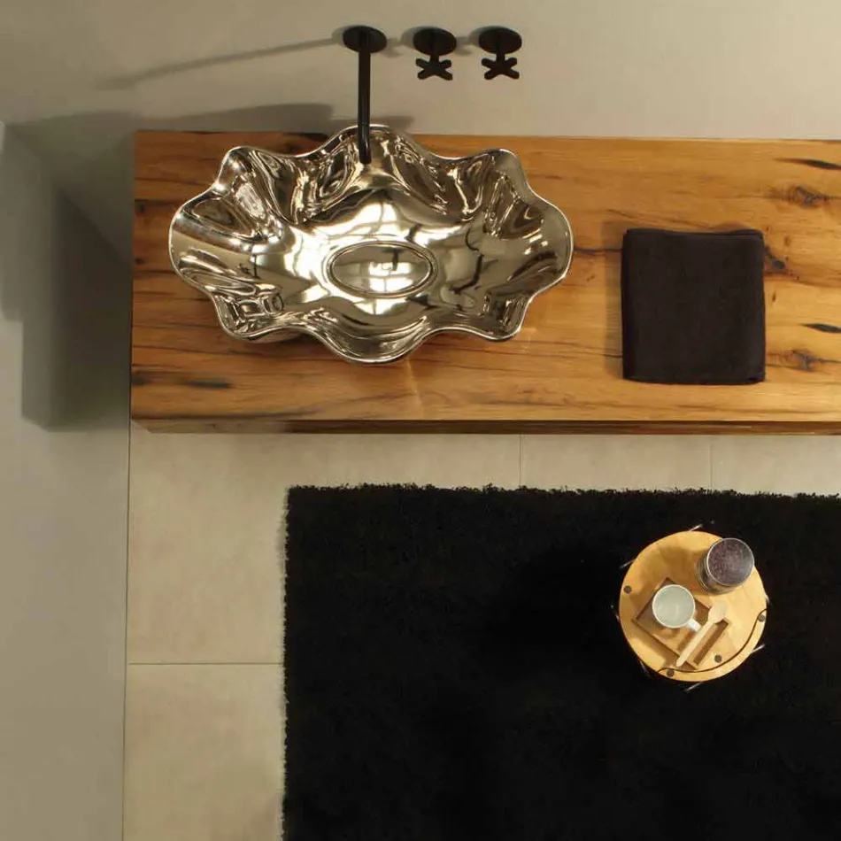 Modern design ceramic washbasin made in Italy Cubo Viadurini