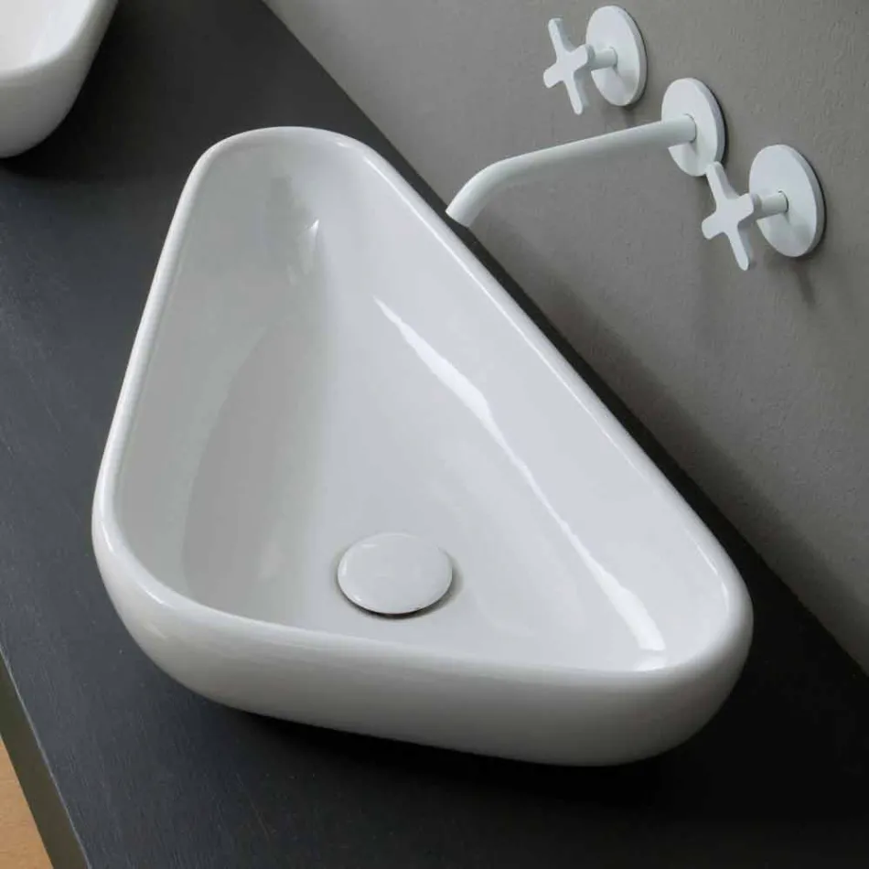Modern design ceramic washbasin made in Italy Sofia Viadurini