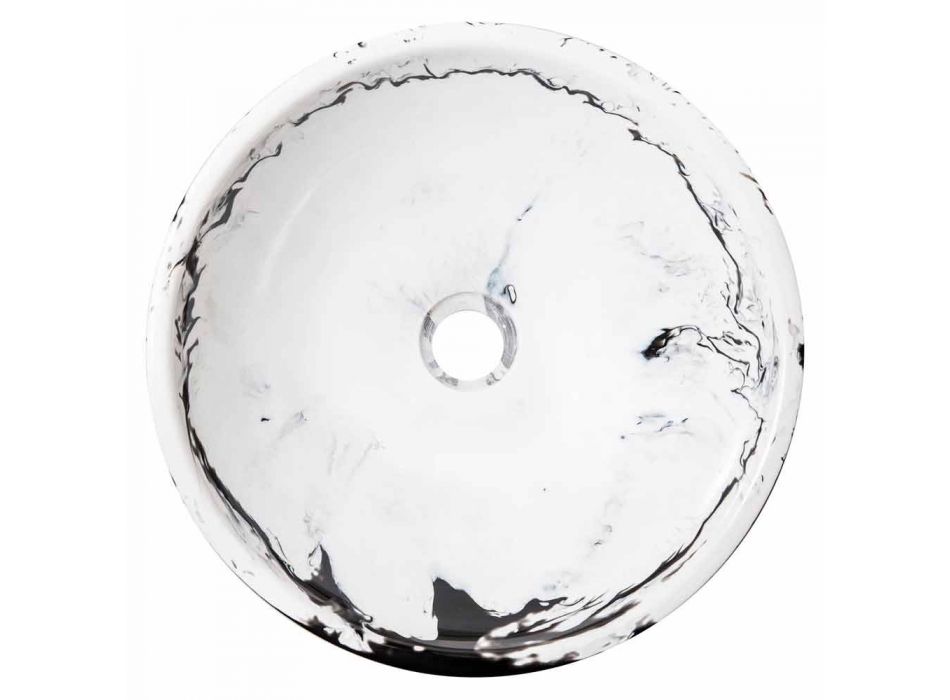 Round design washbasin made of resin, Bussoleno Viadurini