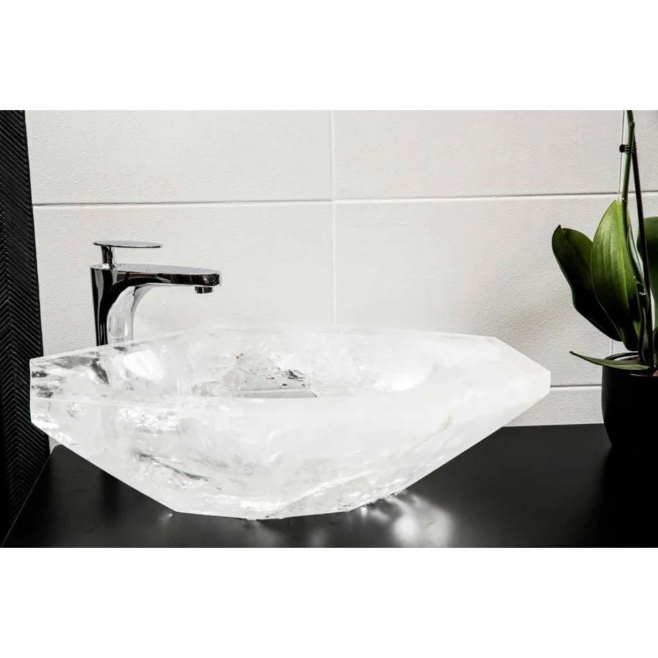 Countertop Washbasin handmade in Rocca di Rocca Crystal - Falvaterra Viadurini