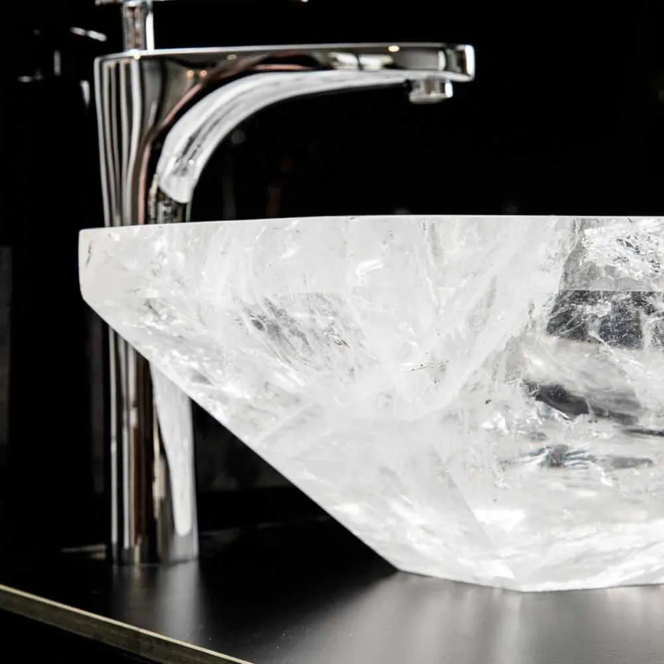 Countertop Washbasin handmade in Rocca di Rocca Crystal - Falvaterra Viadurini