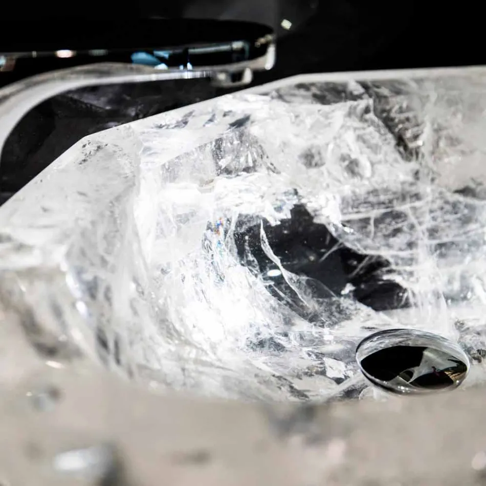 Countertop Washbasin handmade in Rocca di Rocca Crystal - Falvaterra Viadurini