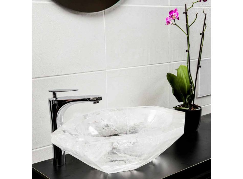 Countertop Washbasin handmade in Rocca di Rocca Crystal - Falvaterra Viadurini