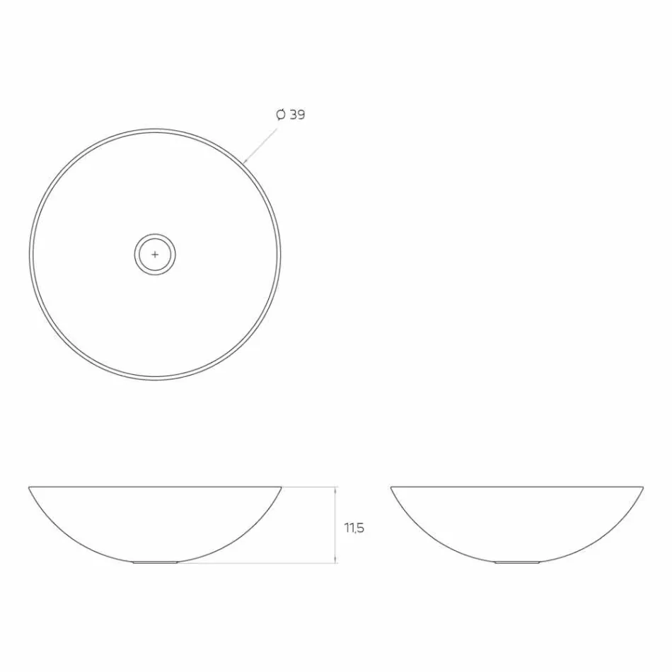 Modern circular freestanding standing washbasin made in Italy, Donnas Viadurini