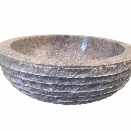 gray natural stone washbasin Finn, one piece Viadurini