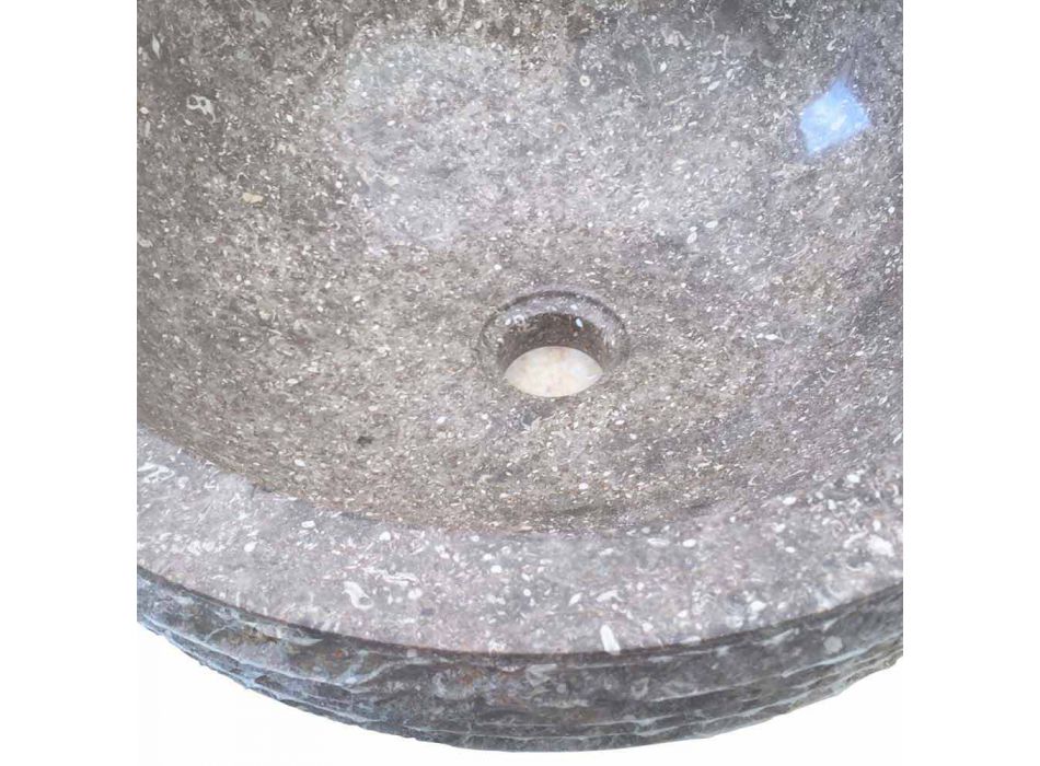 gray natural stone washbasin Finn, one piece Viadurini