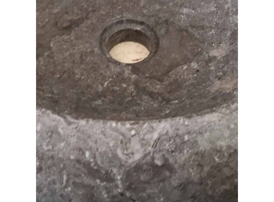 Gray countertop natural stone washbasin Iza, unique piece Viadurini