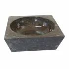 Washbasin support gray square natural stone Jiny Viadurini