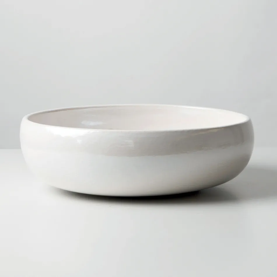 Raku Clay Countertop Sink with Metallic Craquelé Luster - Prisma Viadurini