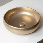 Hand-Turned Metallic Raku Clay Countertop Sink - Prisma Viadurini