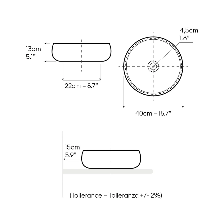 Hand-Turned Metallic Raku Clay Countertop Sink - Prisma Viadurini