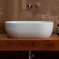 Countertop washbasin in white or colored ceramic, Star, 55x35 cm