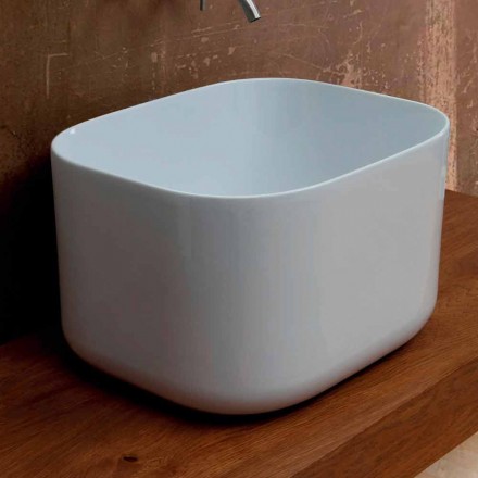 Contemporary design ceramic countertop washbasin Star Rectangular 50x40cm Viadurini