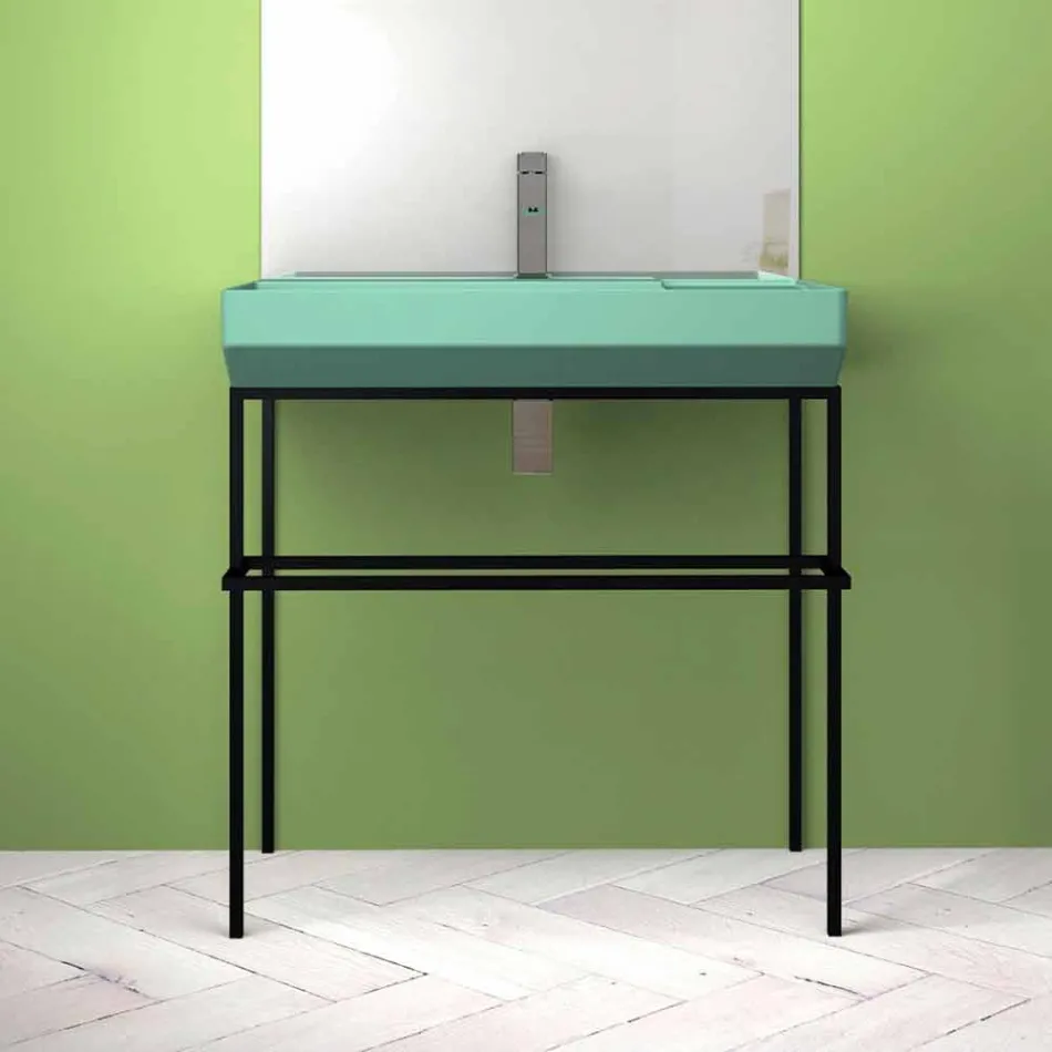 Ceramic counter top washbasin made in Italy, Viviano Viadurini