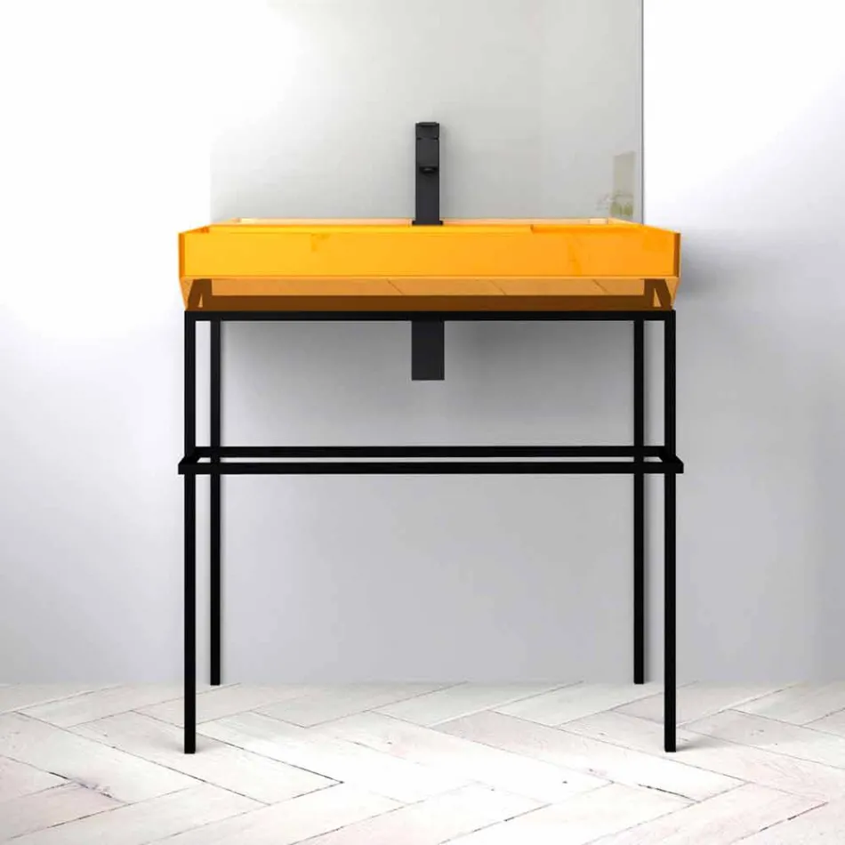 Ceramic counter top washbasin made in Italy, Viviano Viadurini