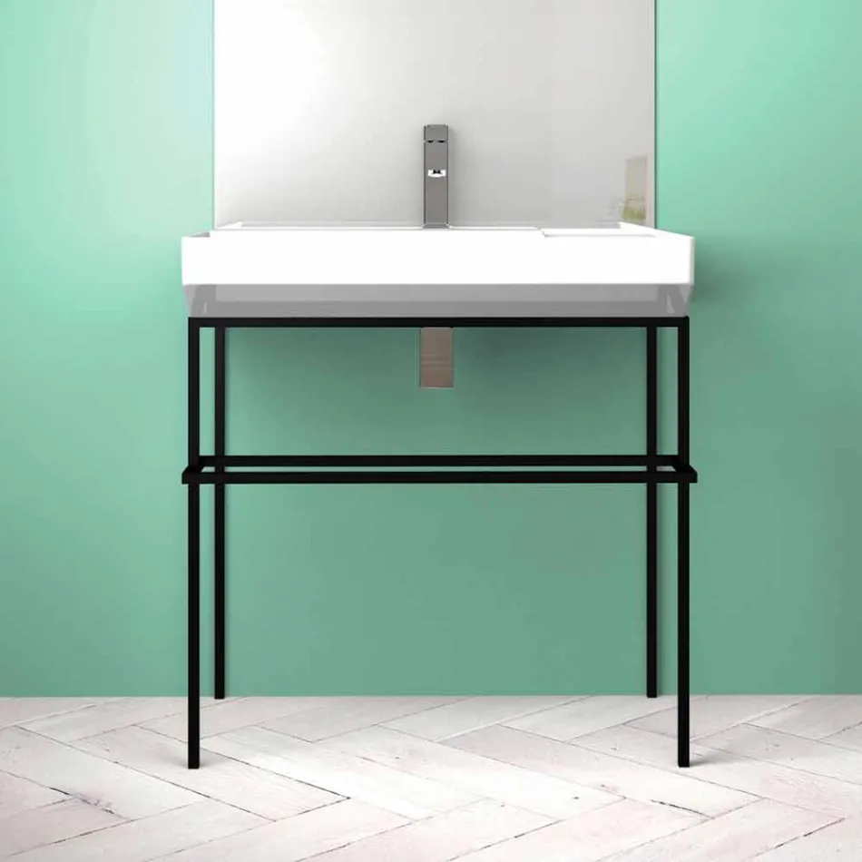 Ceramic counter top washbasin made in Italy, Viviano Viadurini