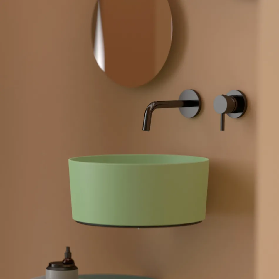 Countertop Ceramic Washbasin of Different Finishes Made in Italy - Balls Viadurini