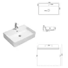 Countertop Ceramic Sink with Modern Design Tap Hole - Papavero Viadurini