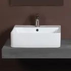Countertop Ceramic Sink with Modern Design Tap Hole - Papavero Viadurini