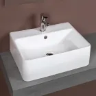 Countertop Ceramic Sink with Modern Design Tap Hole - Papavero Viadurini