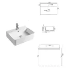 Countertop Ceramic Sink with Modern Design Tap Hole - Papavero Viadurini