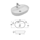 Countertop Ceramic Sink with Modern Design Tap Hole - Papavero Viadurini
