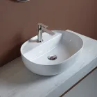 Countertop Ceramic Sink with Modern Design Tap Hole - Papavero Viadurini