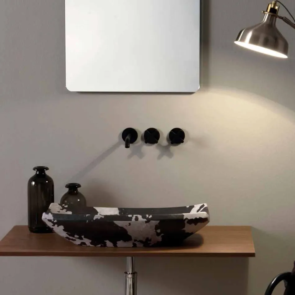 Countertop washbasin in spotted ceramic of design made in Italy Laura Viadurini