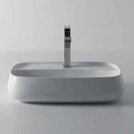 Modern ceramic countertop washbasin made in Italy, Gaiola Viadurini