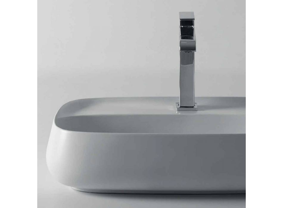 Modern ceramic countertop washbasin made in Italy, Gaiola Viadurini