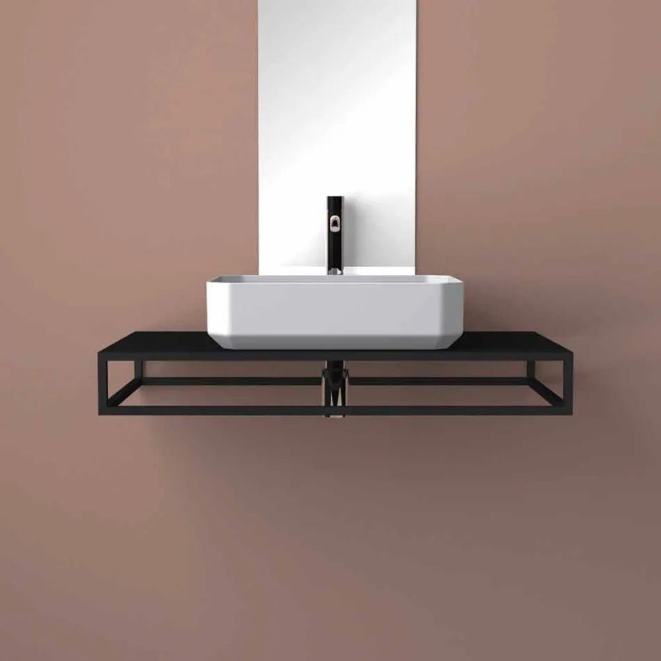 Modern ceramic counter top washbasin made in Italy, Zulimo Viadurini
