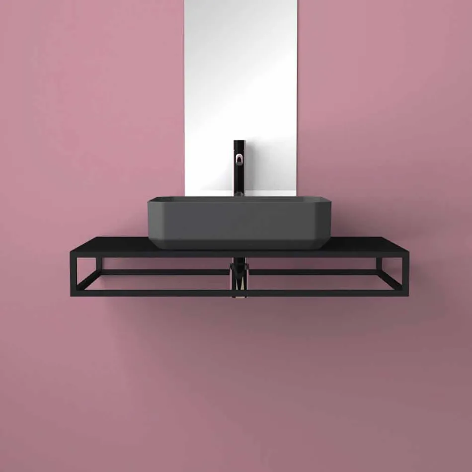 Modern ceramic counter top washbasin made in Italy, Zulimo Viadurini