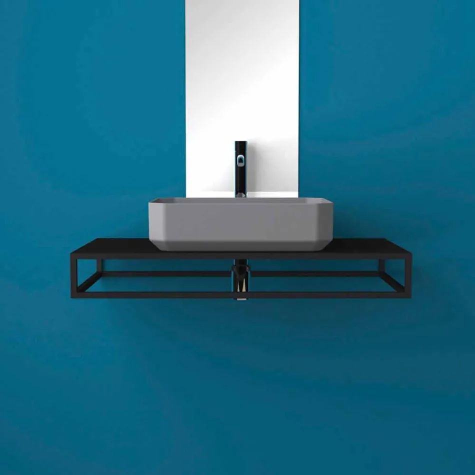 Modern ceramic counter top washbasin made in Italy, Zulimo Viadurini