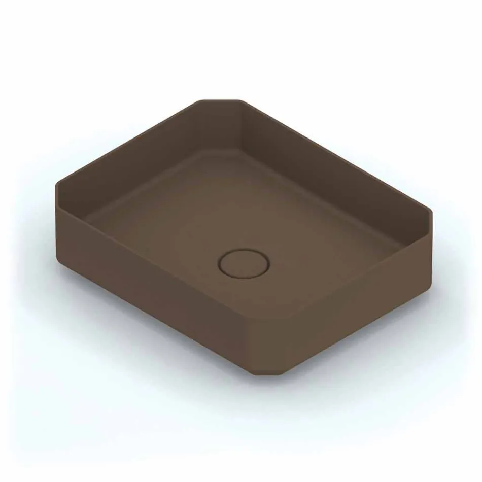 Modern ceramic counter top washbasin made in Italy, Zulimo Viadurini