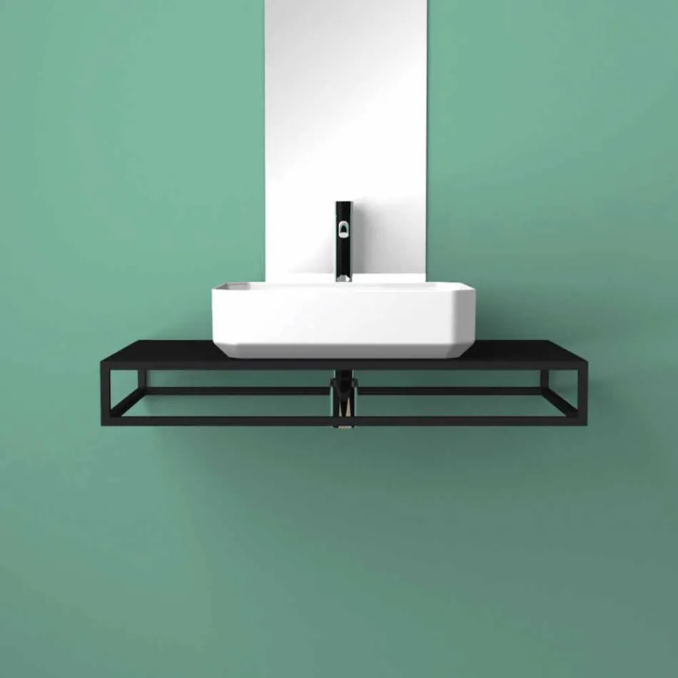Modern ceramic counter top washbasin made in Italy, Zulimo Viadurini