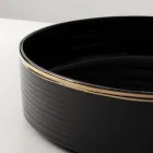 Countertop Sink in Porcelain Stoneware with Enamelled Edge - Vibration Viadurini