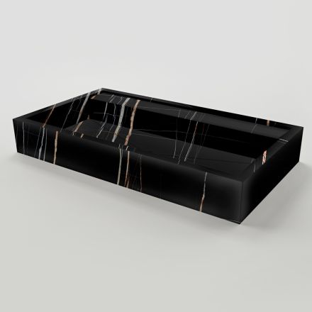 Countertop Sink in Marble-Effect Porcelain Stoneware Made in Italy - Cervia Viadurini