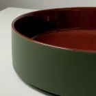 Halo Hand-Turned Porcelain Stoneware Countertop Washbasin Made in Italy Viadurini