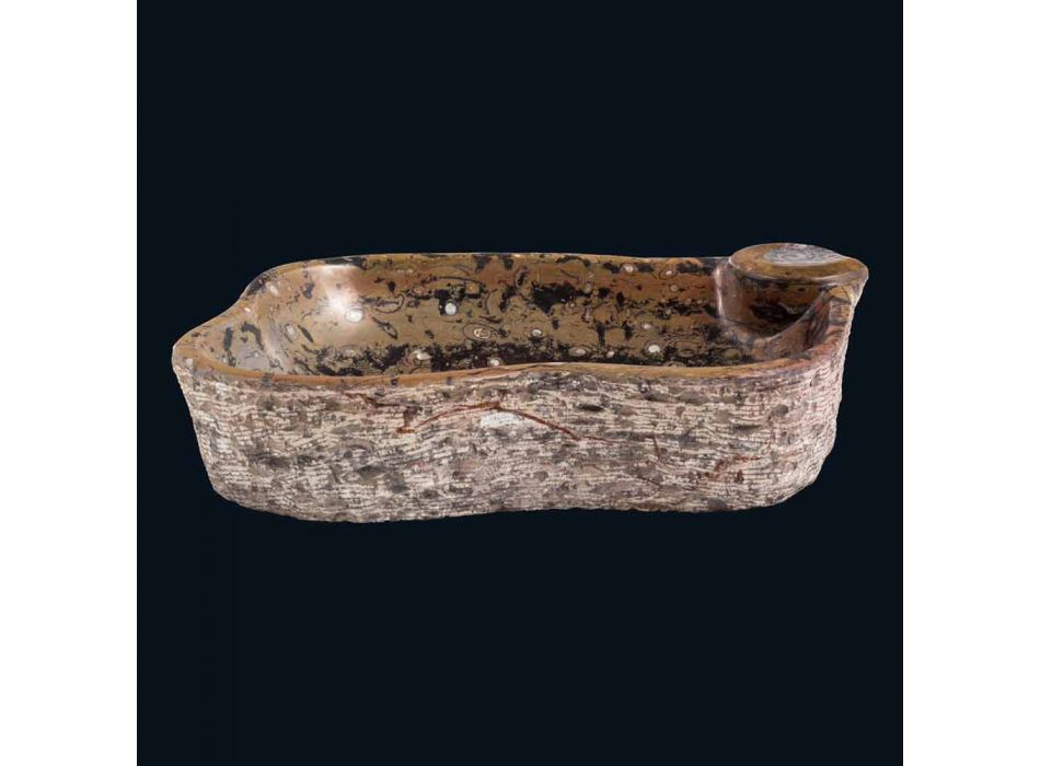 Numa one piece countertop sink in marble and fossils Viadurini