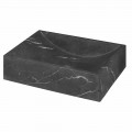 Squared Black Marquinia Marble Countertop washbasin Made in Italy – Bernini