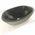 Countertop washbasin in Akta river stone, unique piece Viadurini