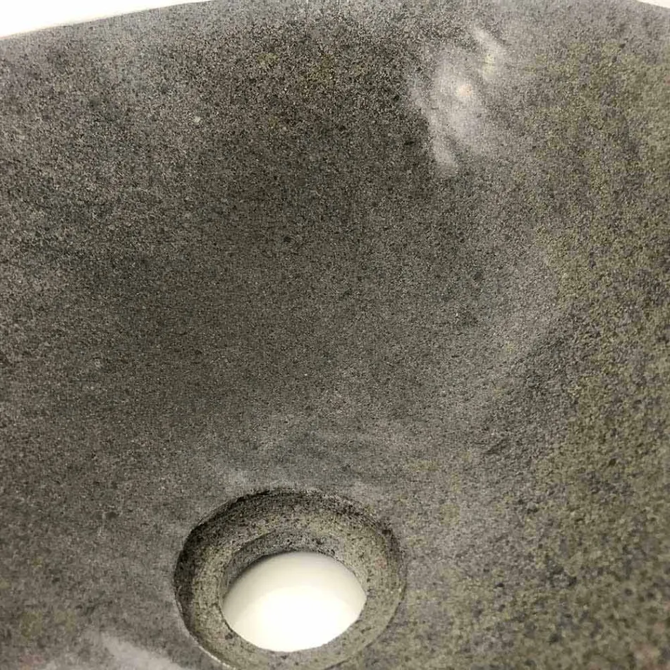 Countertop washbasin in Akta river stone, unique piece Viadurini