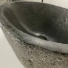 Countertop washbasin in Akta river stone, unique piece Viadurini