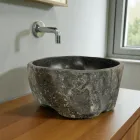 Countertop washbasin in natural river stone Agra Viadurini