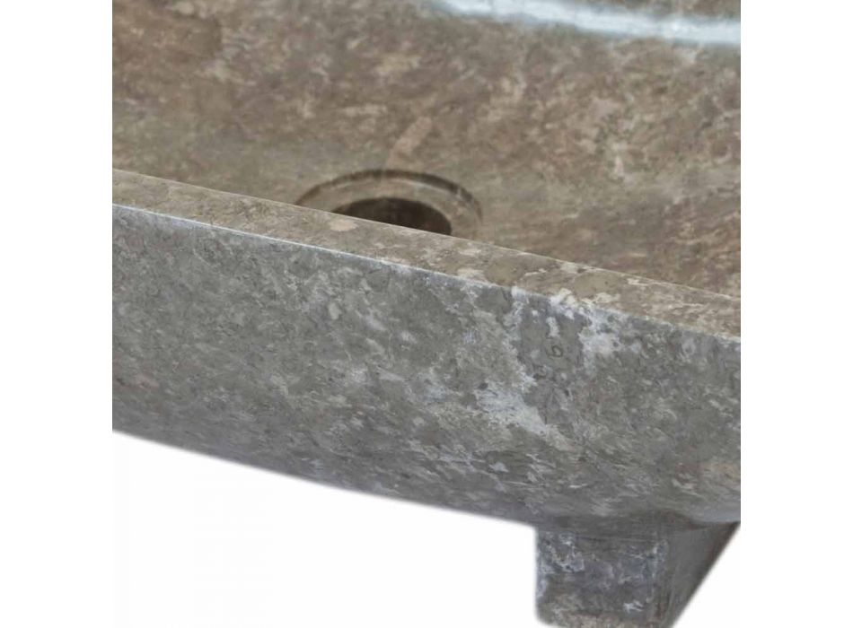 Washbasin in natural gray stone Iria, one piece Viadurini