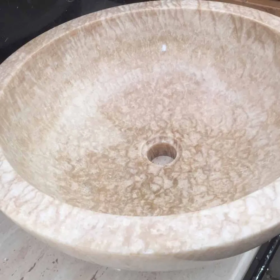 washbasin in natural stone, one piece, Ana Viadurini